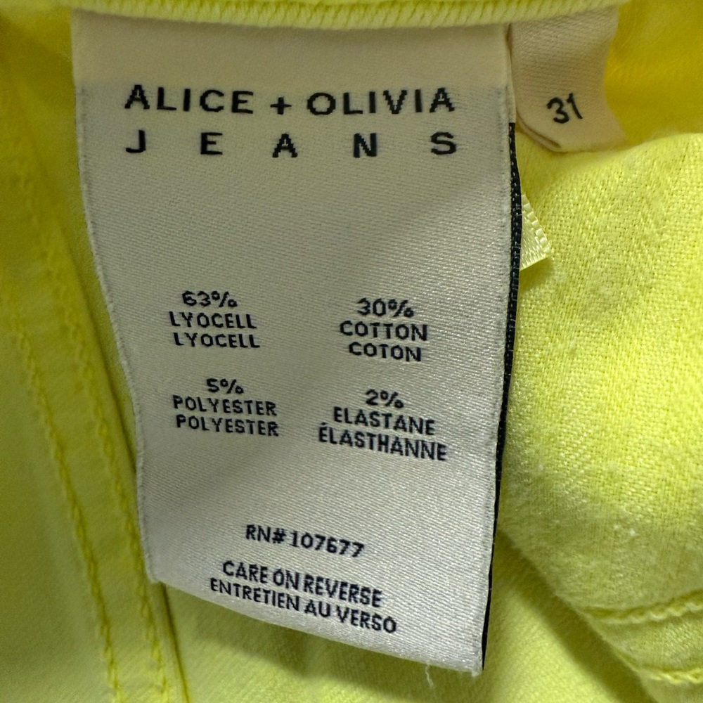 Alice + Olivia Neon Yellow Jeans